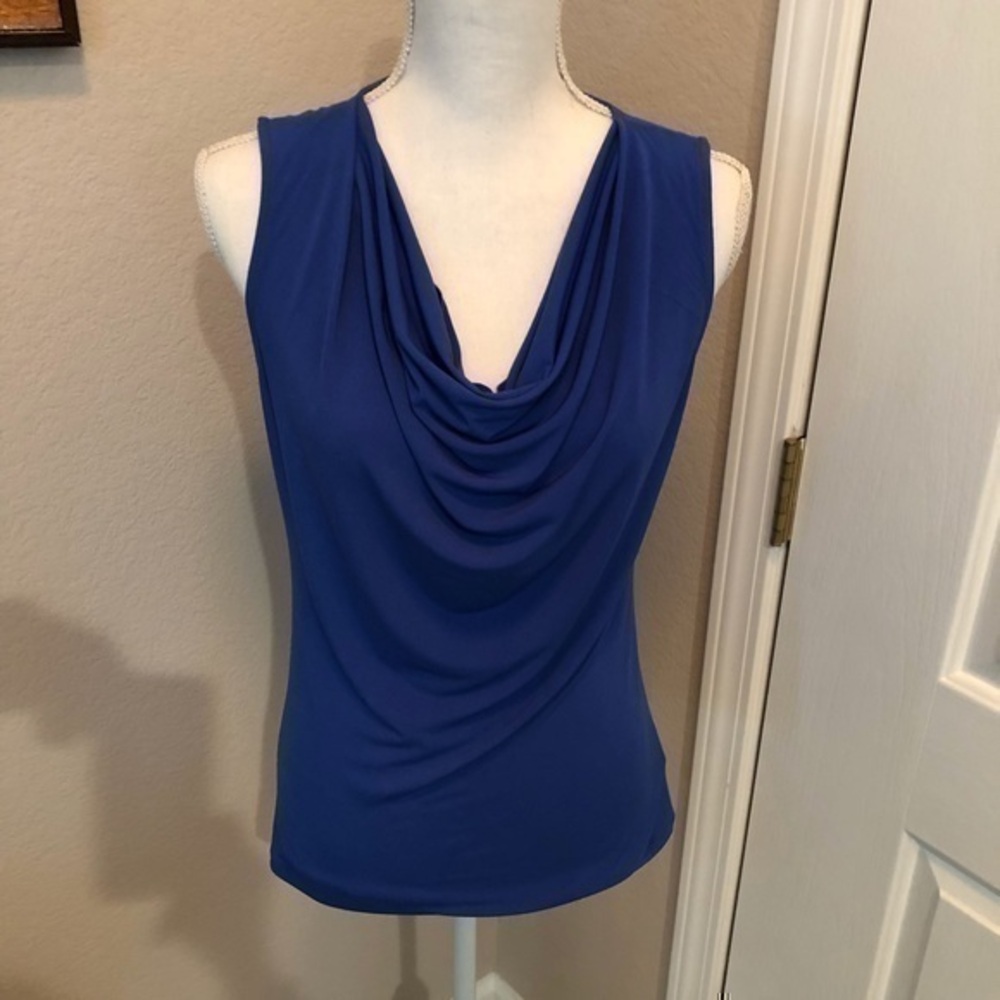 Ellen Tracy Royal Blue sleeveless top EUC